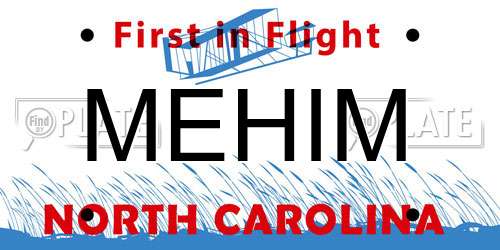 MEHIM North Carolina License Plate