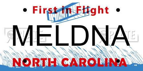 MELDNA North Carolina License Plate