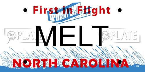 MELT North Carolina License Plate