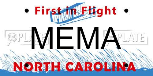 MEMA North Carolina License Plate