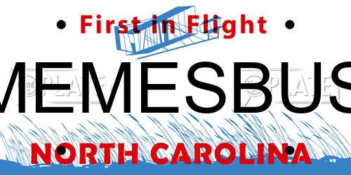 MEMESBUS North Carolina License Plate