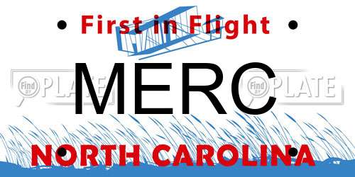MERC North Carolina License Plate