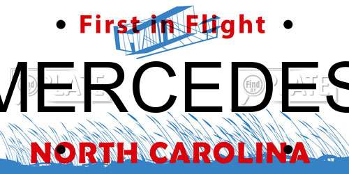 MERCEDES North Carolina License Plate