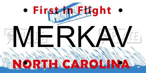 MERKAV North Carolina License Plate