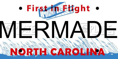 MERMADE North Carolina License Plate