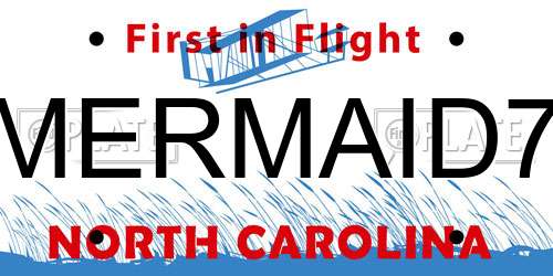 MERMAID7 North Carolina License Plate