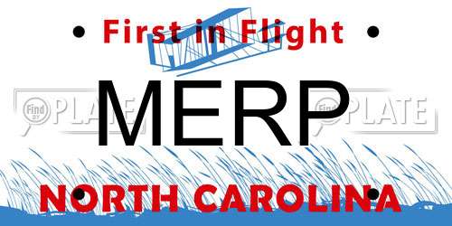MERP North Carolina License Plate