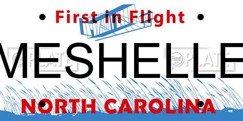 MESHELLE North Carolina License Plate