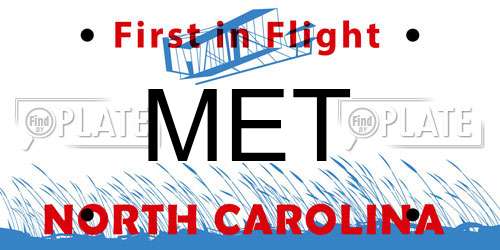 MET North Carolina License Plate