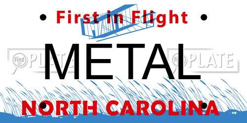 METAL North Carolina License Plate