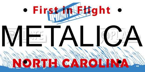 METALICA North Carolina License Plate