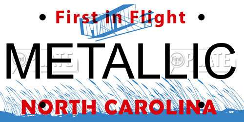METALLIC North Carolina License Plate