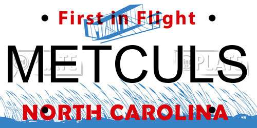 METCULS North Carolina License Plate