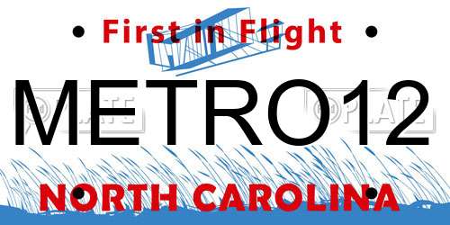 METRO12 North Carolina License Plate