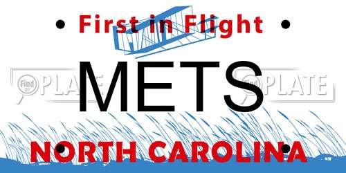 METS North Carolina License Plate