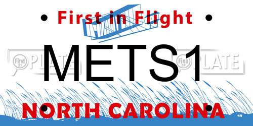 METS1 North Carolina License Plate