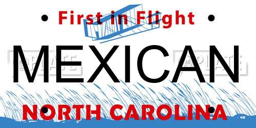 MEXICAN North Carolina License Plate