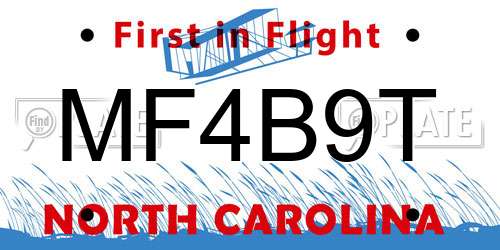 MF4B9T North Carolina License Plate