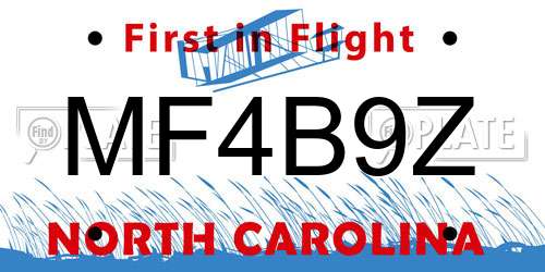 MF4B9Z North Carolina License Plate