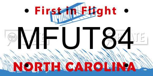 MFUT84 North Carolina License Plate