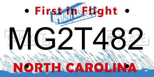 MG2T482 North Carolina License Plate