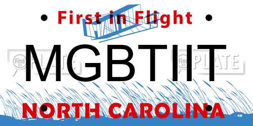 MGBTIIT North Carolina License Plate