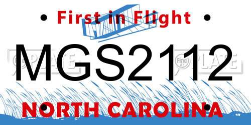 MGS2112 North Carolina License Plate
