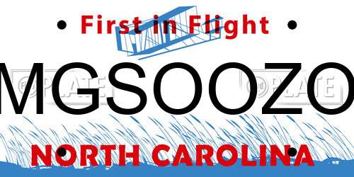 MGSOOZO North Carolina License Plate