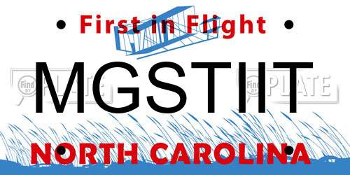 MGSTIIT North Carolina License Plate