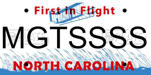 MGTSSSS North Carolina License Plate