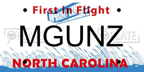 MGUNZ North Carolina License Plate