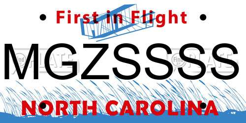 MGZSSSS North Carolina License Plate