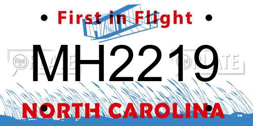 MH2219 North Carolina License Plate