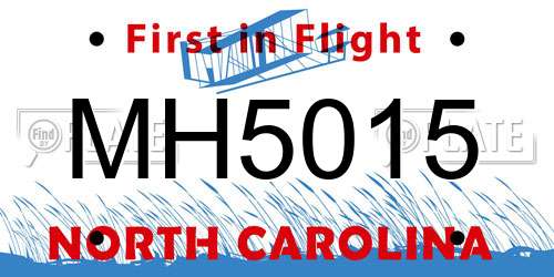 MH5015 North Carolina License Plate
