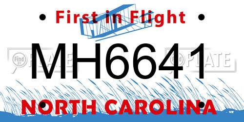 MH6641 North Carolina License Plate