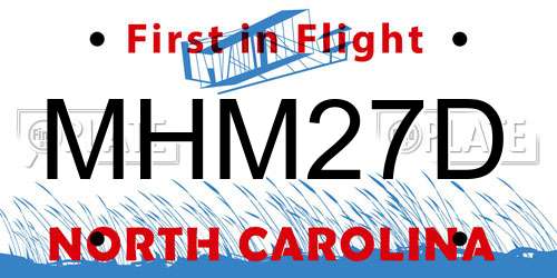 MHM27D North Carolina License Plate