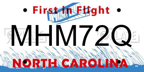 MHM72Q North Carolina License Plate