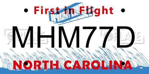 MHM77D North Carolina License Plate