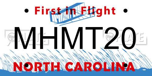 MHMT20 North Carolina License Plate