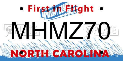 MHMZ70 North Carolina License Plate