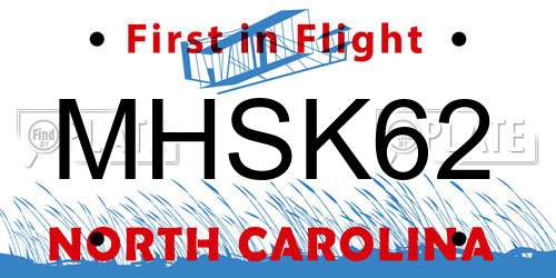 MHSK62 North Carolina License Plate