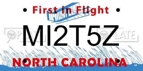 MI2T5Z North Carolina License Plate