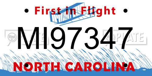MI97347 North Carolina License Plate