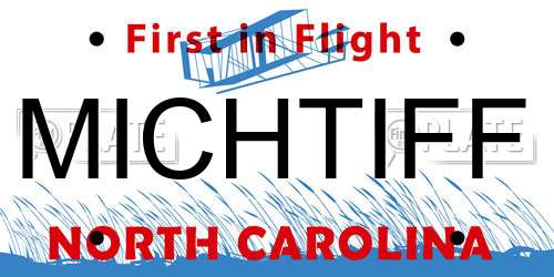 MICHTIFF North Carolina License Plate