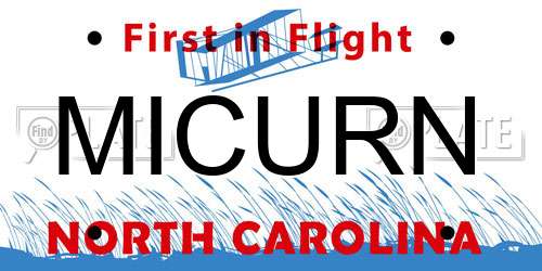 MICURN North Carolina License Plate