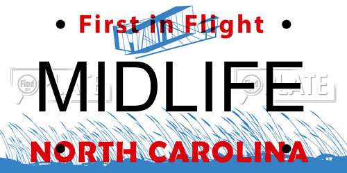 MIDLIFE North Carolina License Plate