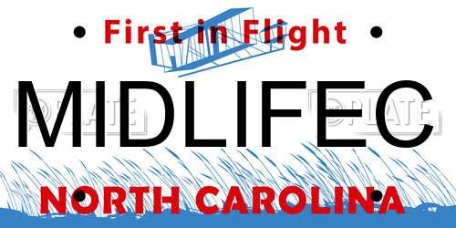 MIDLIFEC North Carolina License Plate