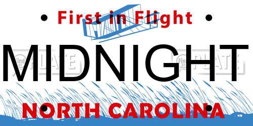 MIDNIGHT North Carolina License Plate