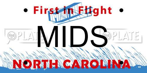 MIDS North Carolina License Plate