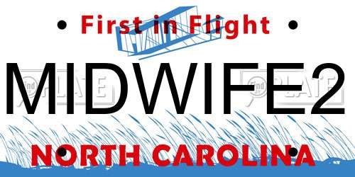 MIDWIFE2 North Carolina License Plate